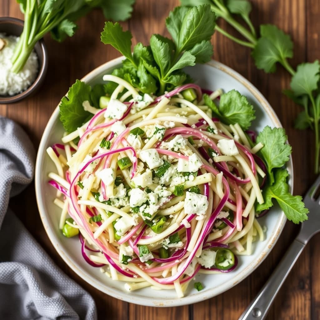 Kohlrabi- og blåmuggostslaat