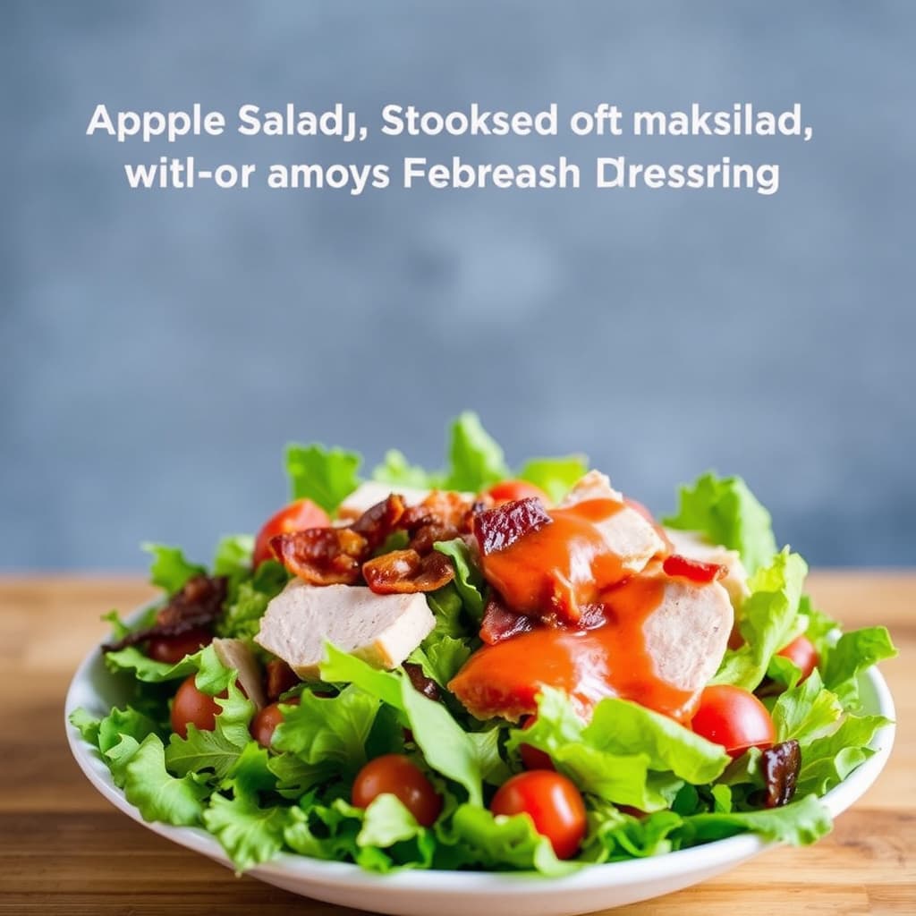Kokkens salat med epleveddbakt bacon, kalkun og tomat – fransk dressing