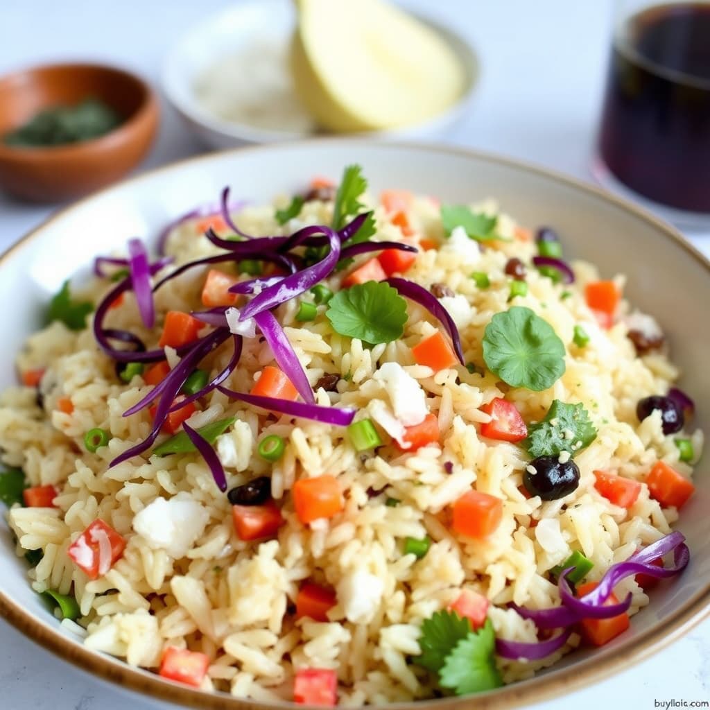 Kokos- og cashewbasmatiris salat