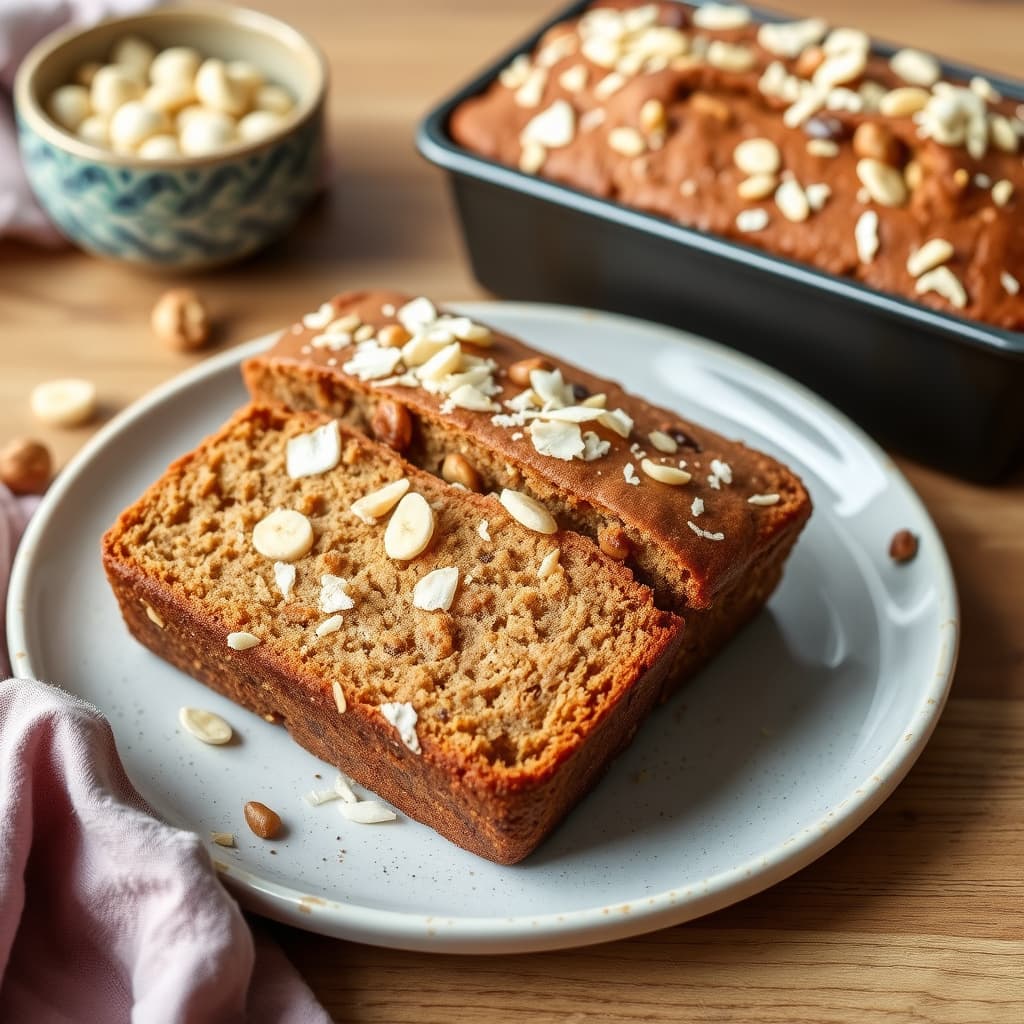 Kokos- og macadamianøttbananerbrød