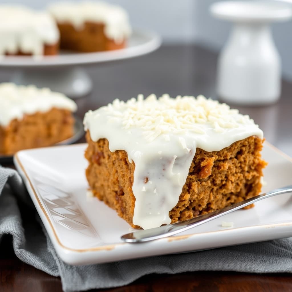 Kokosglasert gulrotkake