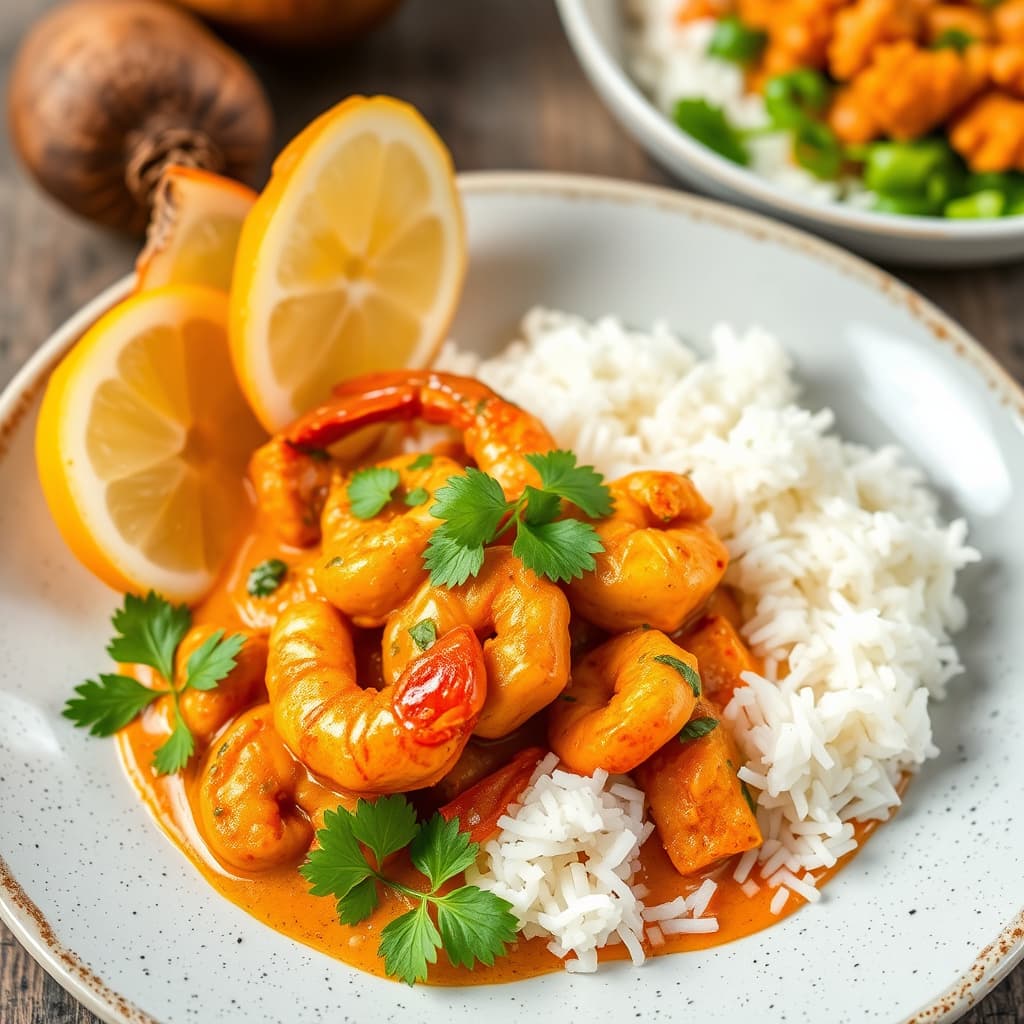 Kokosnøtt- og tigerreker curry