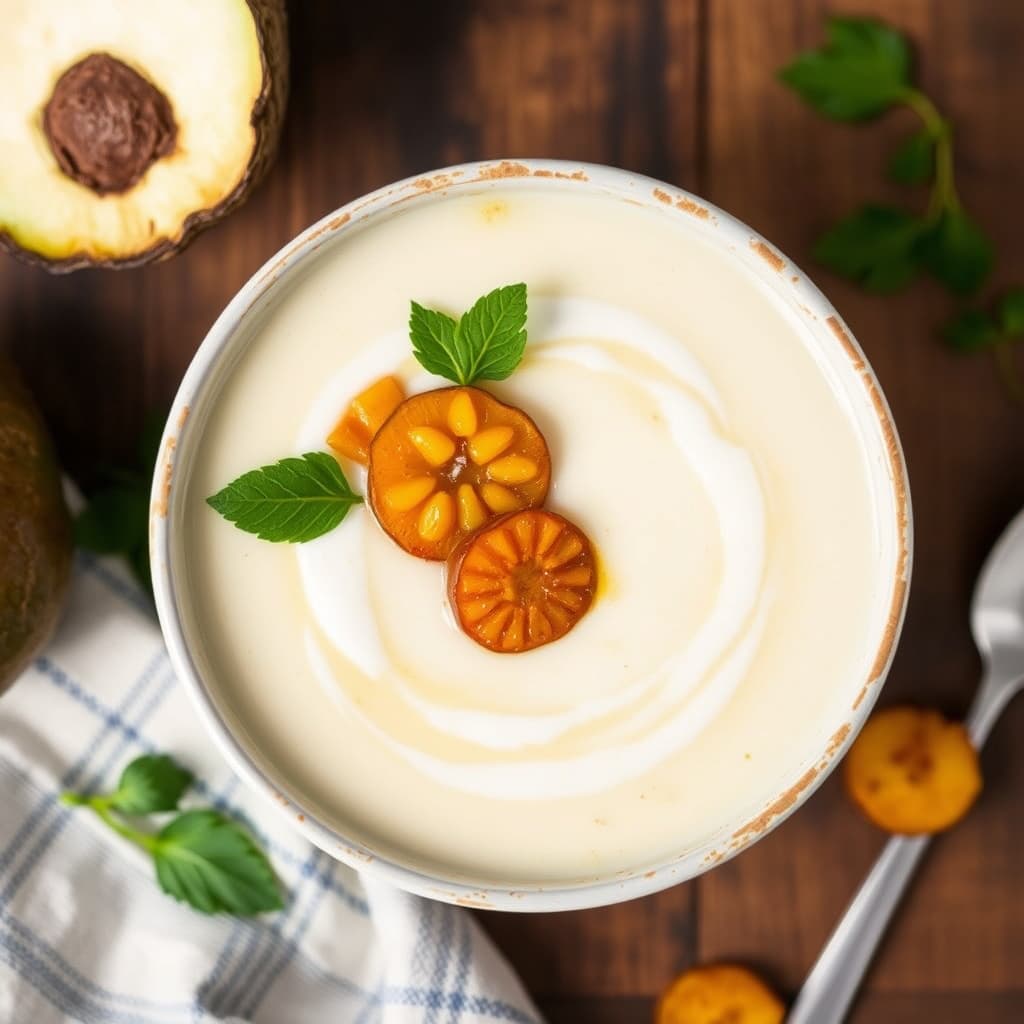 Kokossuppe med karamelliserte plantains