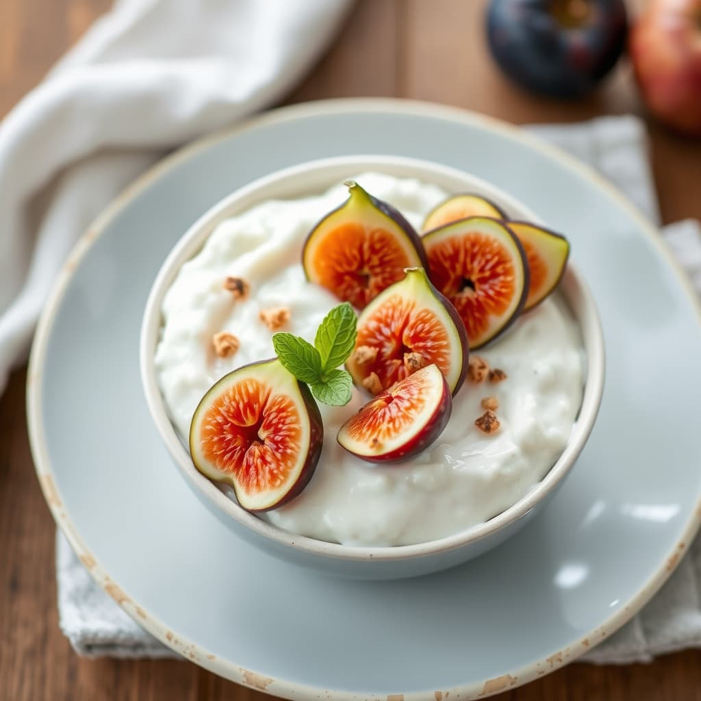 Kokosyogurt med ferske fiken og epler