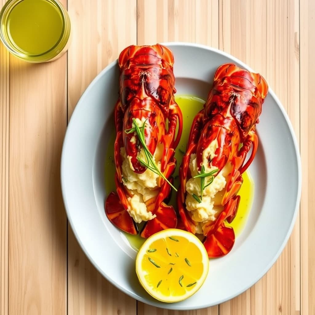 Kokte hummer med estragon-smør