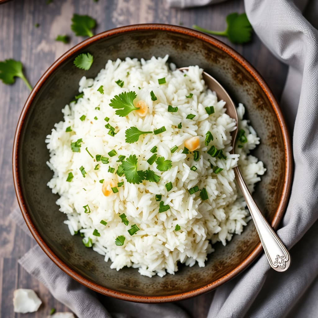 Koriander- og kokosris