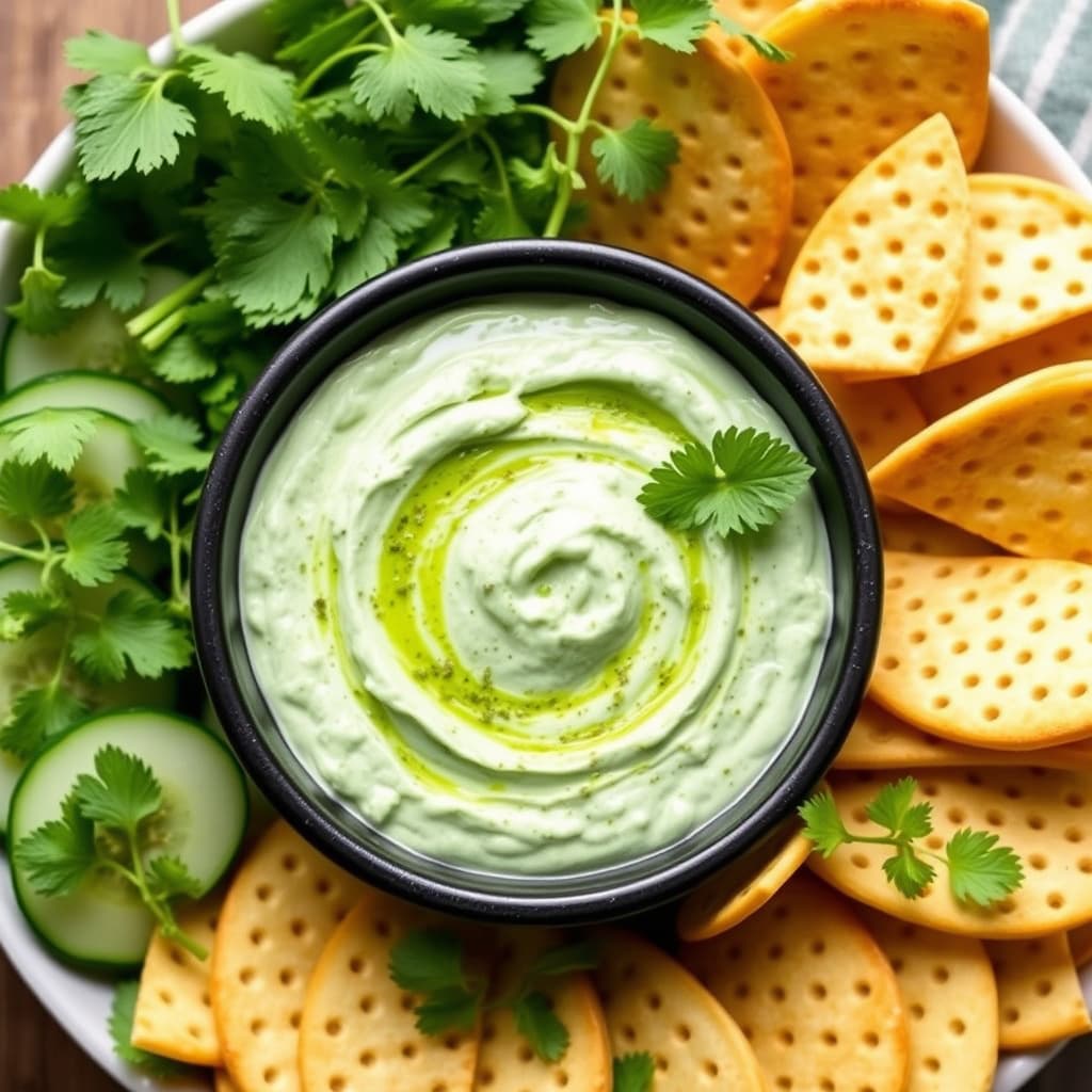 Koriander- og myntedip