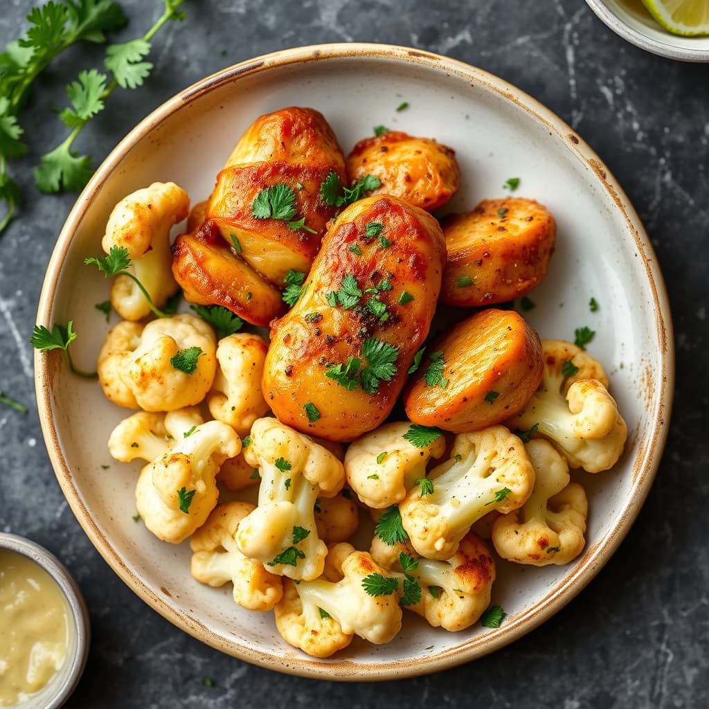 Korianderkylling med banket blomkål