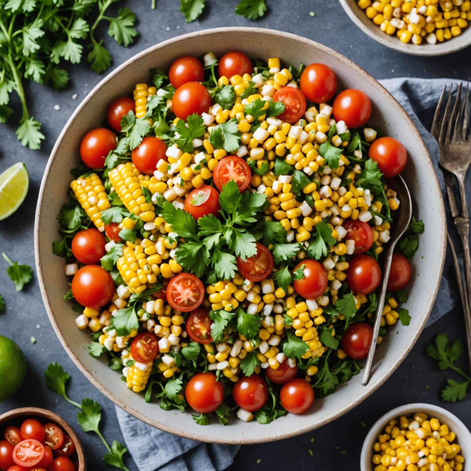 Koriandertomatsalat med mais