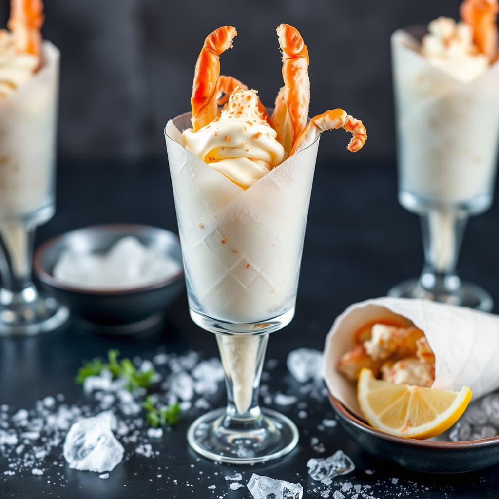 Krabbe "Snøskåler" på isen