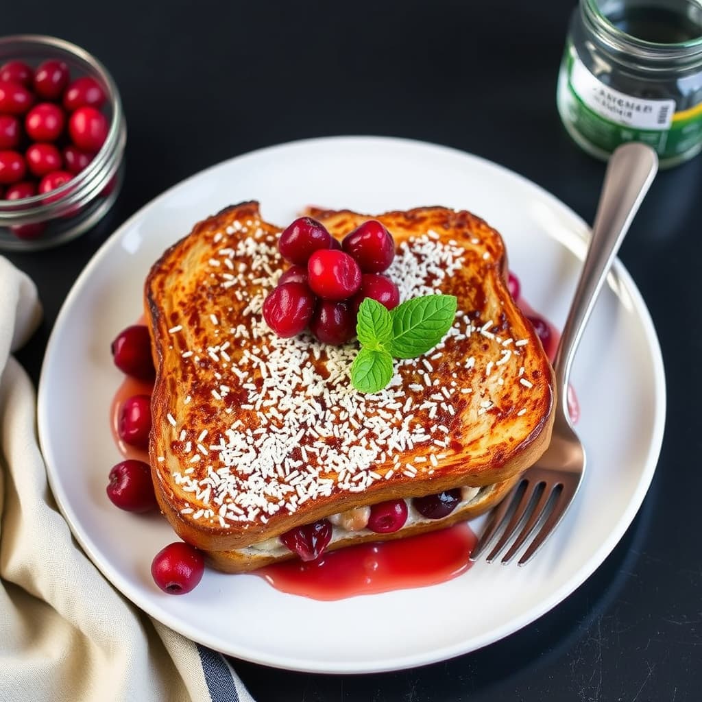 Kranberryfylte franske toast
