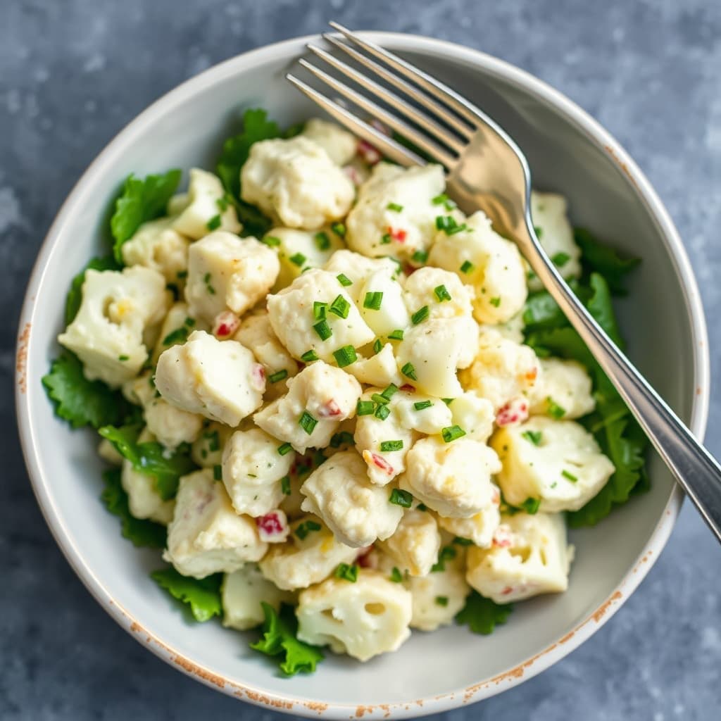 Kremet blomkål- og potetsalat