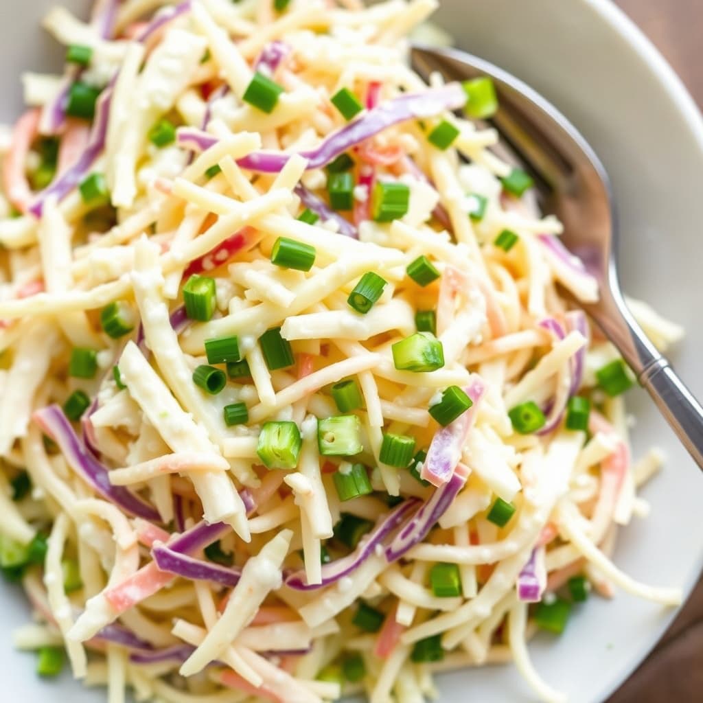 Kremet coleslaw med gressløk og sjalottløk