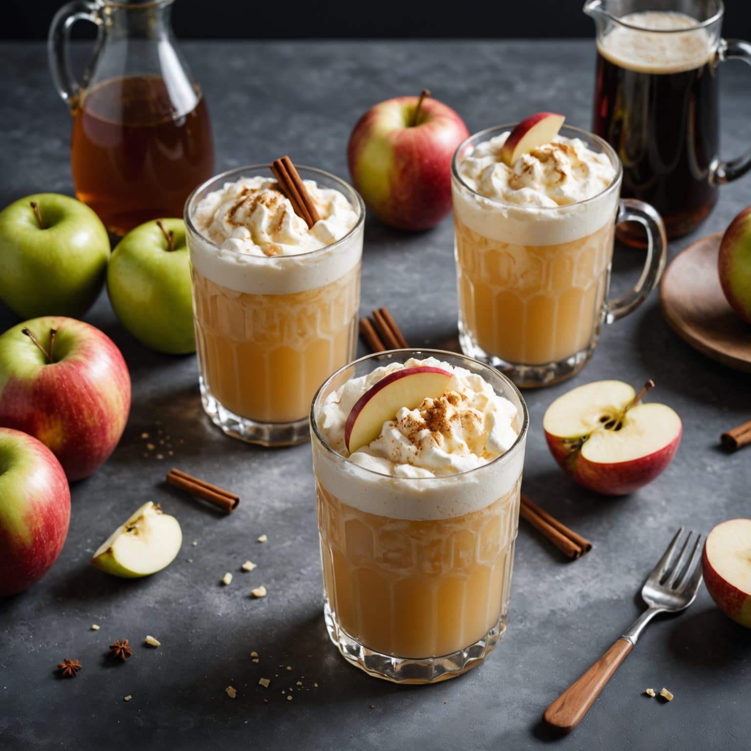 Kremet eplecider-iskrem-svømming