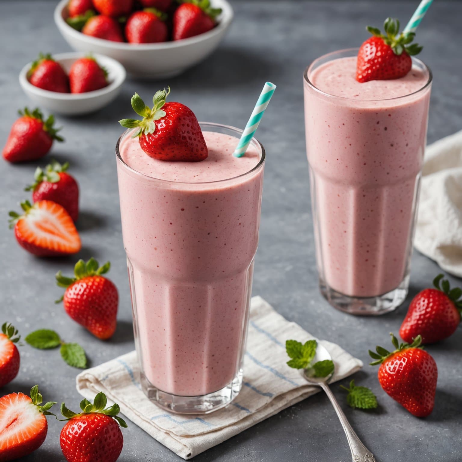 Kremet jordbærsmoothie