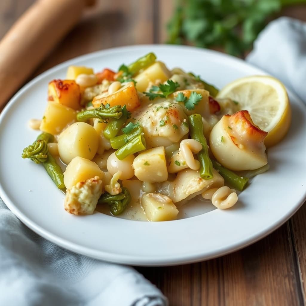 Kremet kål-, pastinakk- og potetgrateng med Robiola