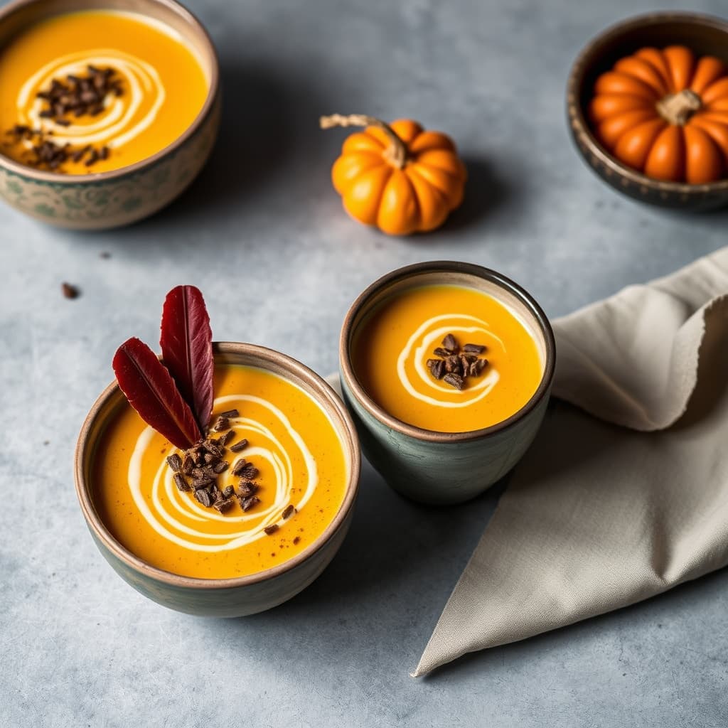 Kremet karibisk gresskarssuppe med kakaonibs: Crema de Calabaza y Cacao