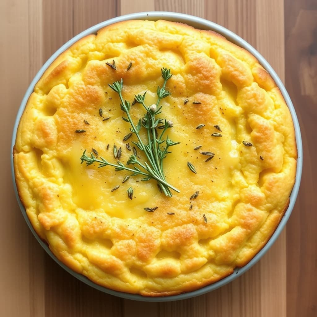 Kremet kornbrød med hvitløk og timian