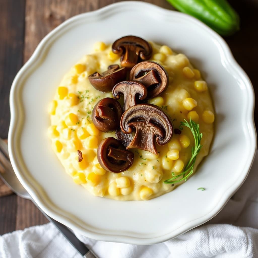 Kremet maispudding med sopp: Escatoon