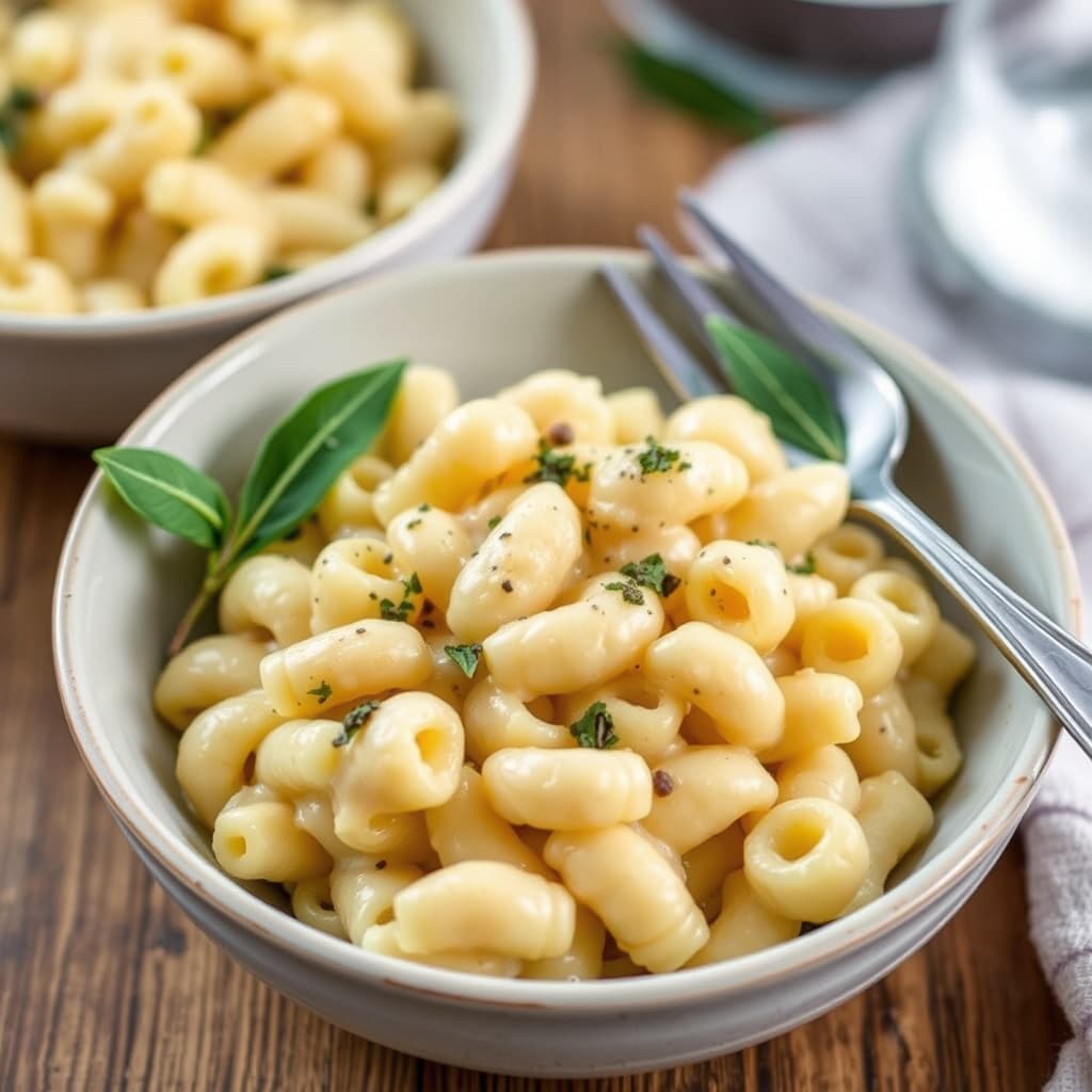 Kremet makaroni med salvie