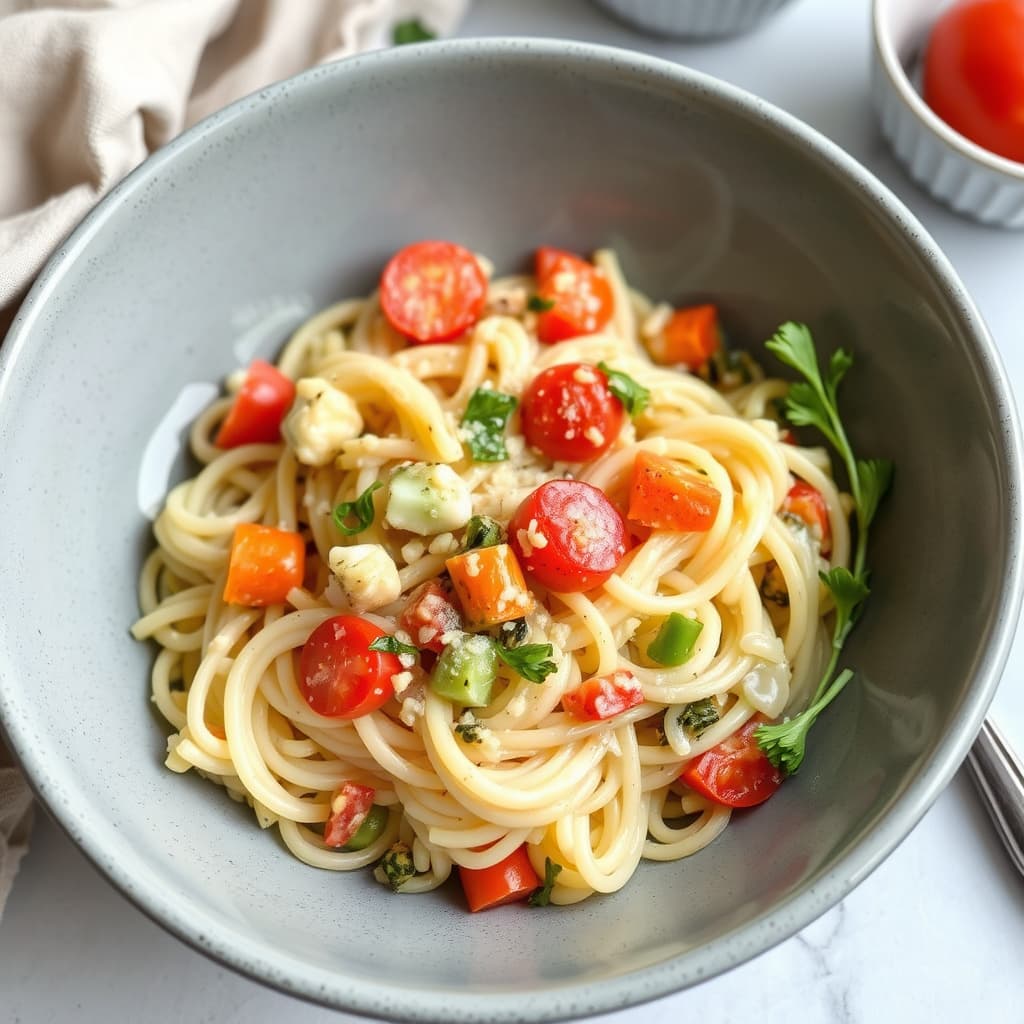 Kremet orzo med ferske grønnsaker