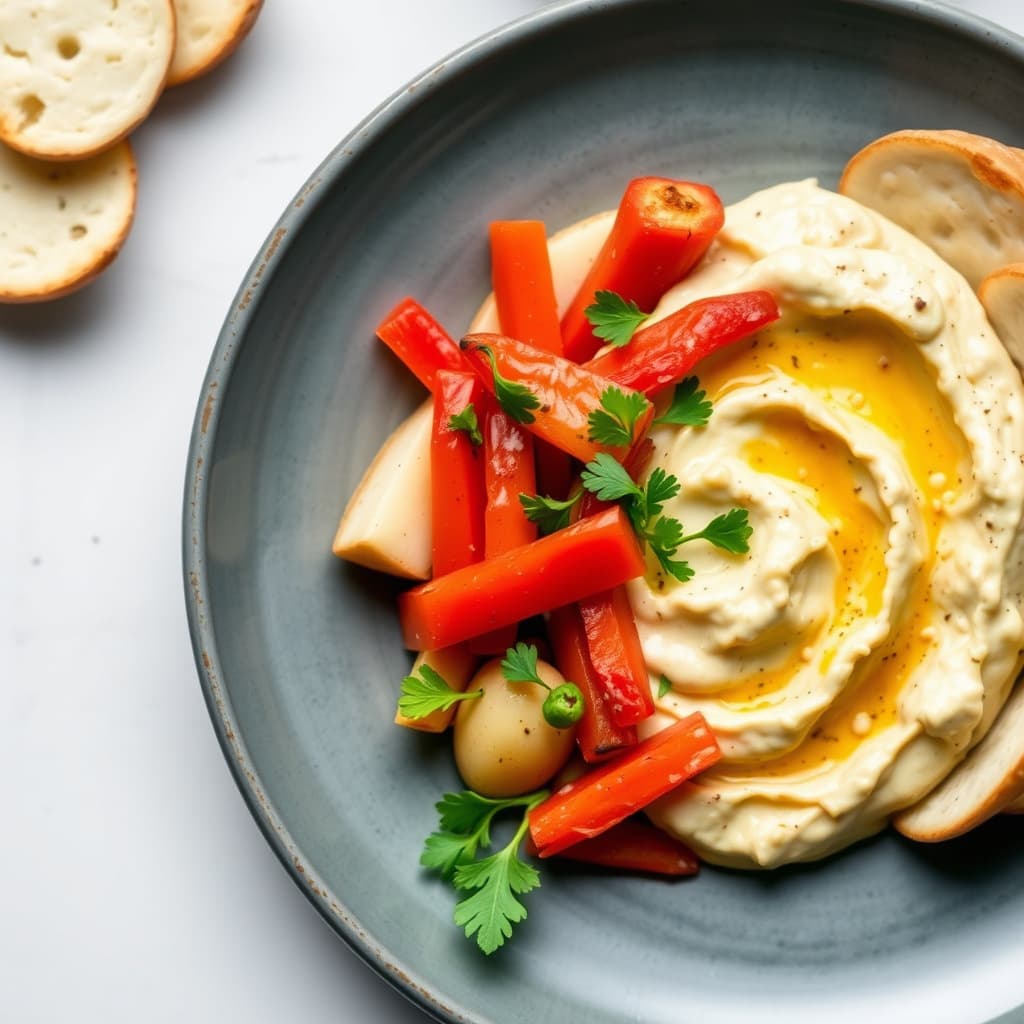 Kremet potet- og ovnsbakt rød peppersaus