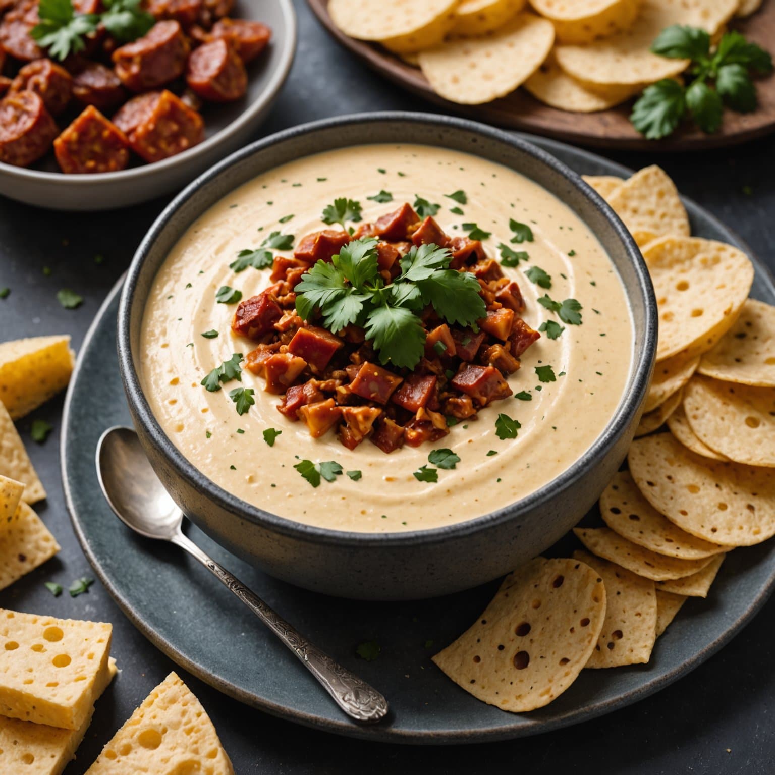 Kremet queso med chorizo