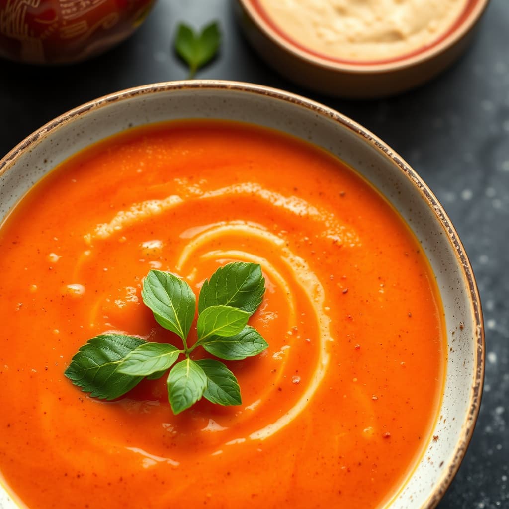 Kremet rød pepper-suppe