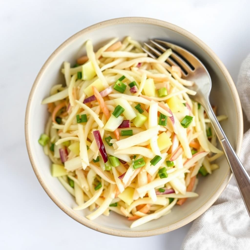 Kremet sellerirot-, fennikel- og eplesalat