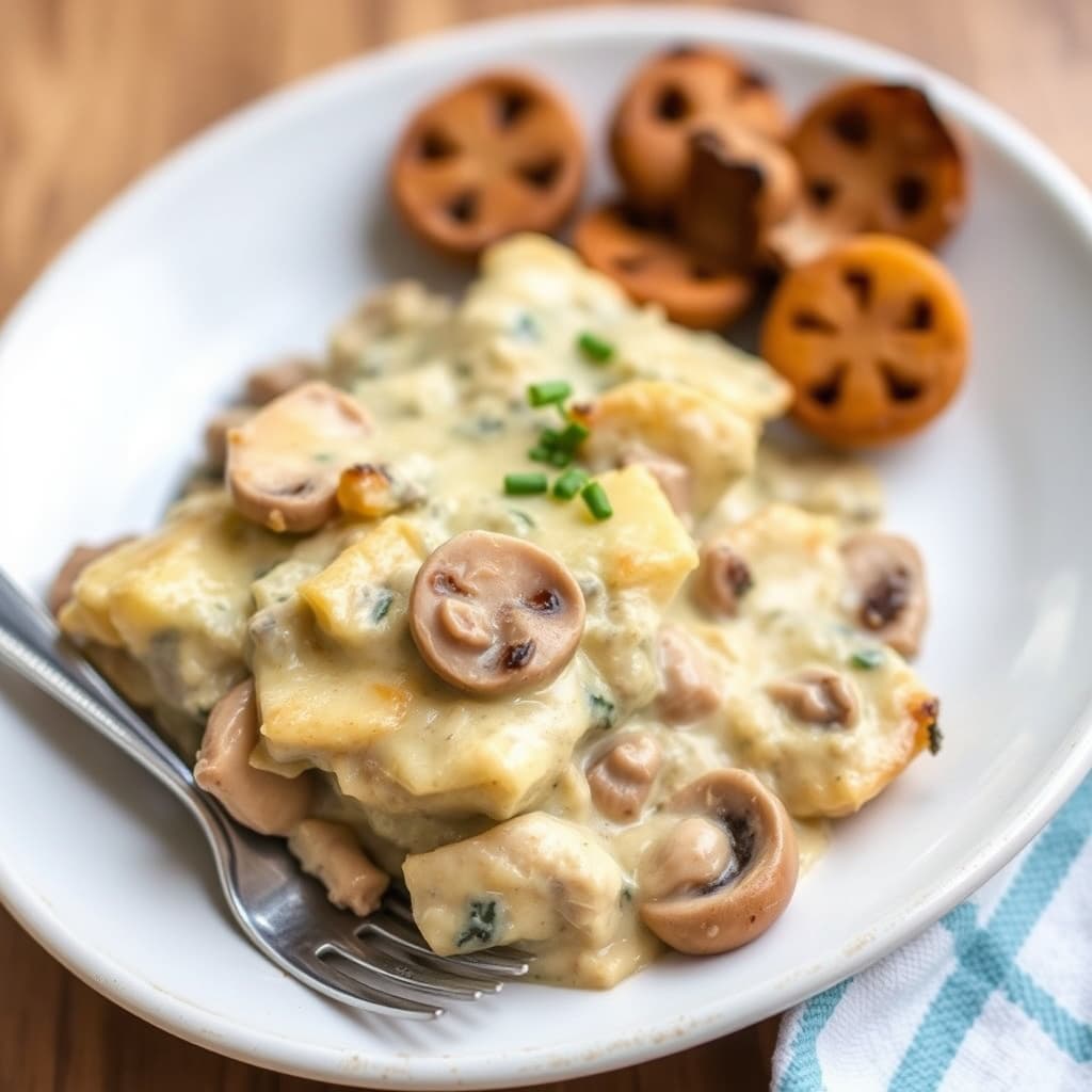 Kremet soppragu med gratinert ost