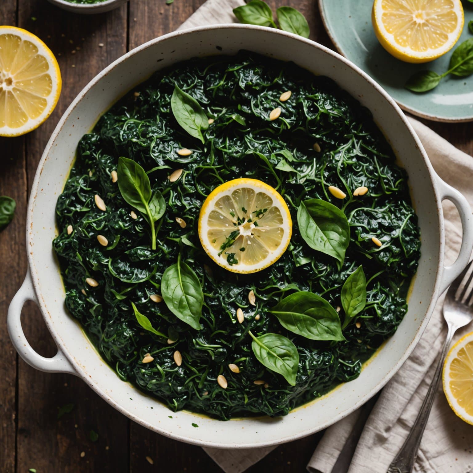 Kremet spinat med sitron