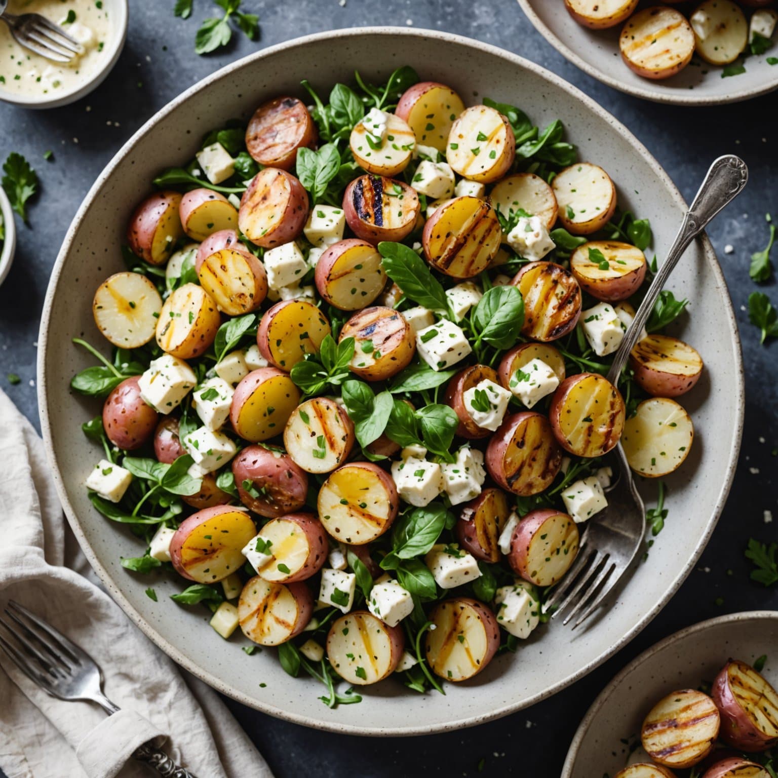 Kremet urtegrillet potetsalat