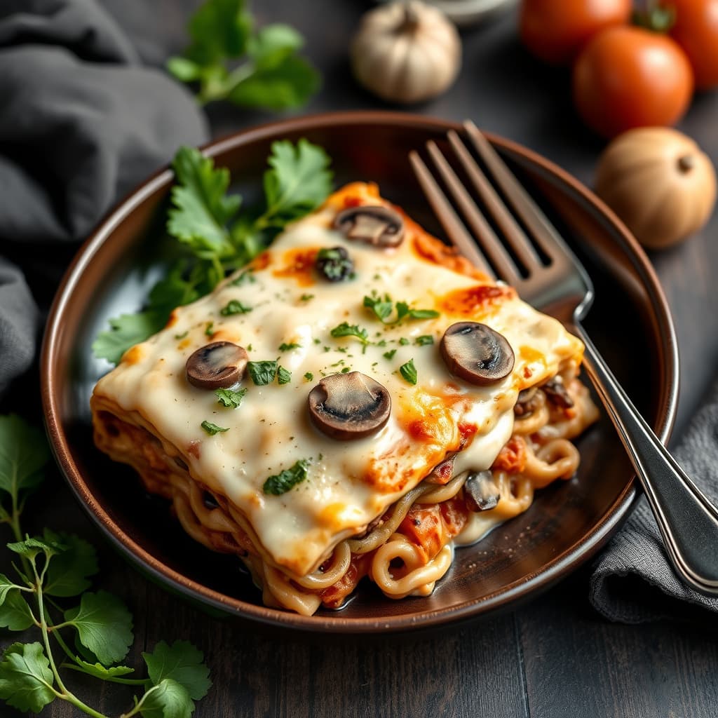 Kremet vegansk sopplasagne