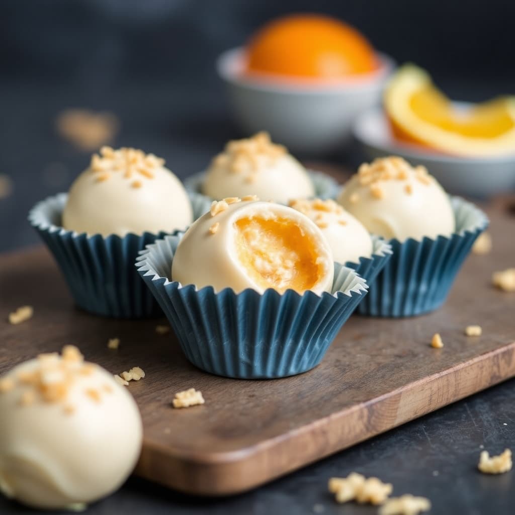 Kremete appelsinbonbons