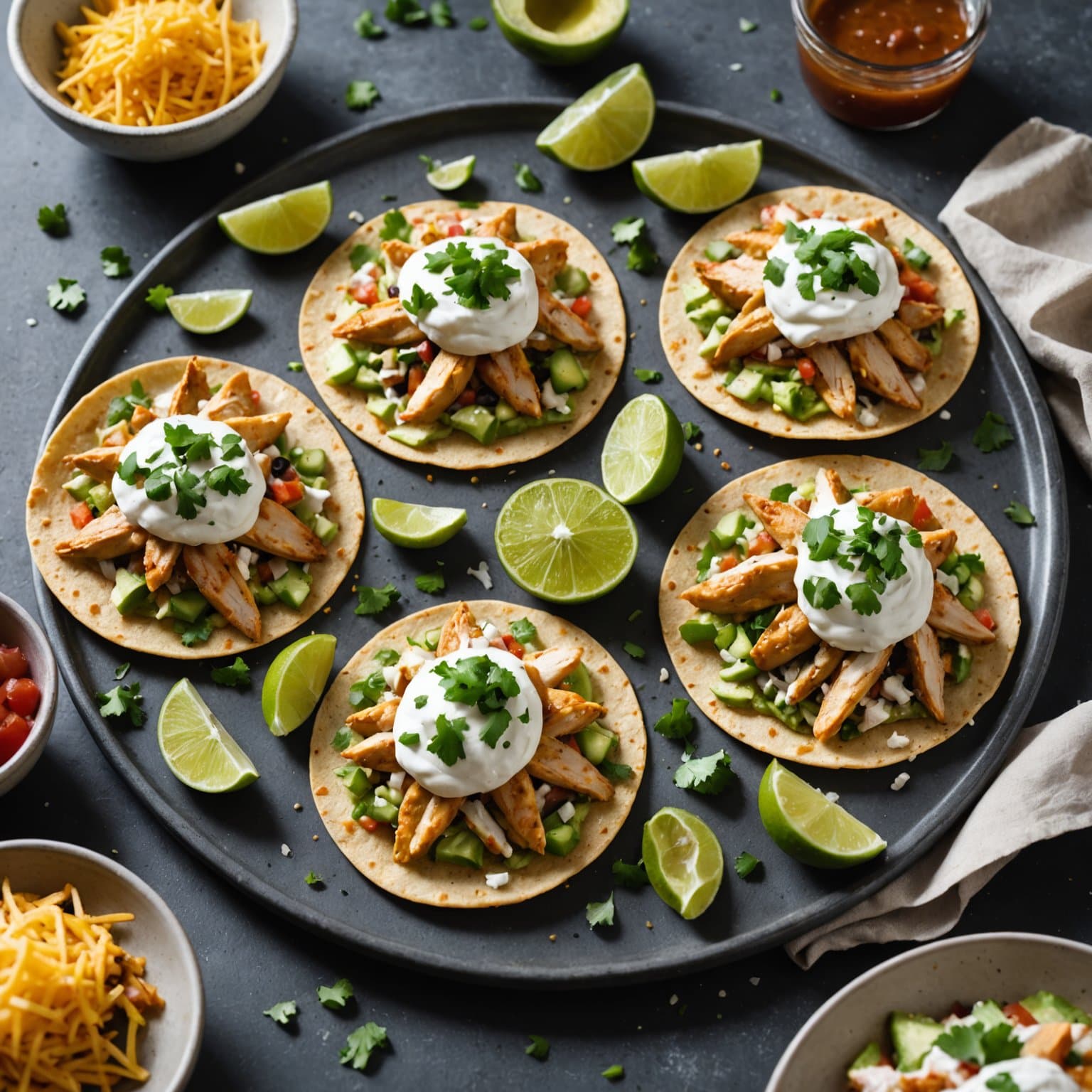 Kremete kyllingtostadas