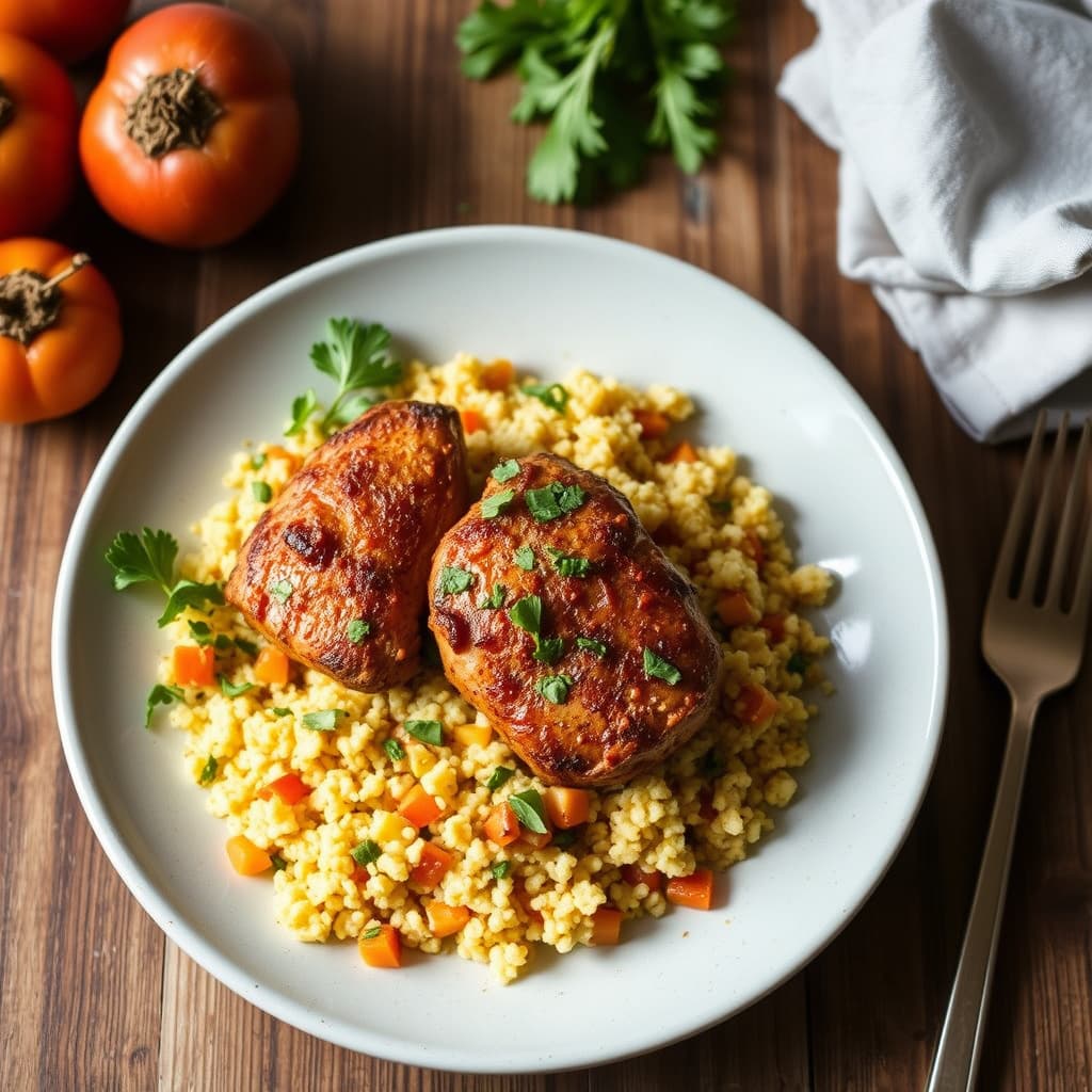 Krokete kylling med aprikos-couscous