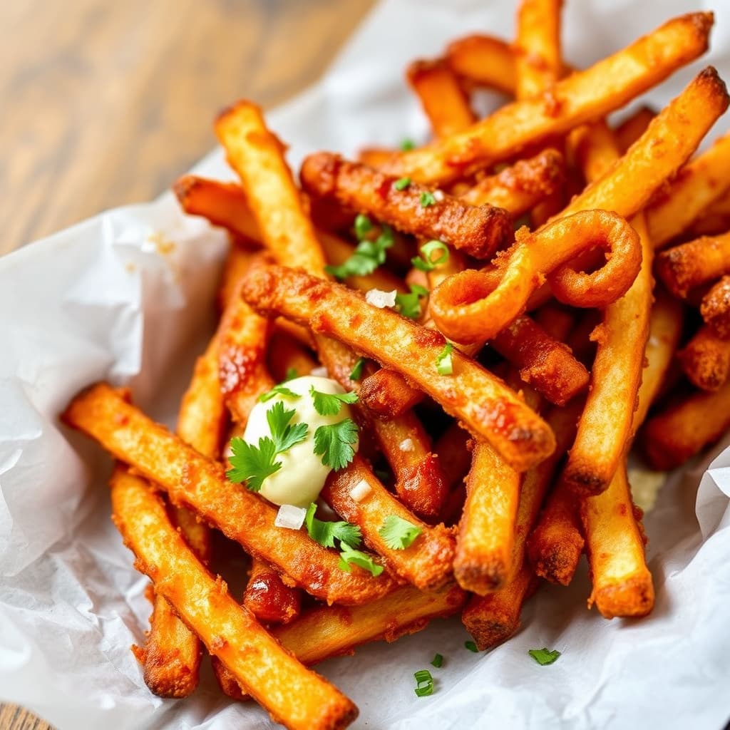 Krøllete pommes frites