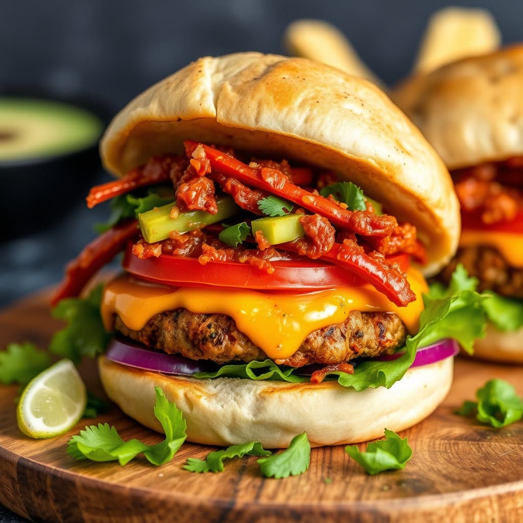 Krydrede Tex-Mex pita-burgere