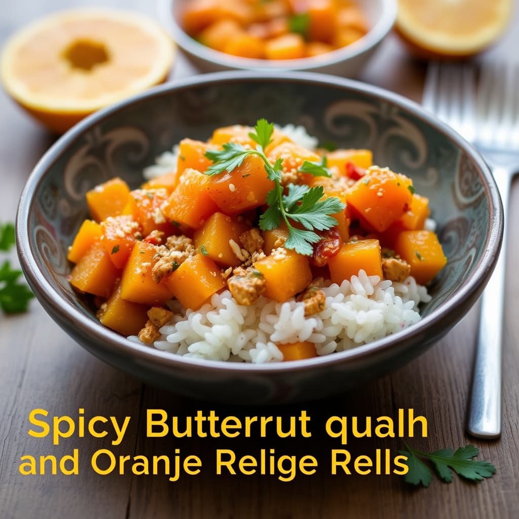 Krydret butternutgresskar- og appelsinrelish