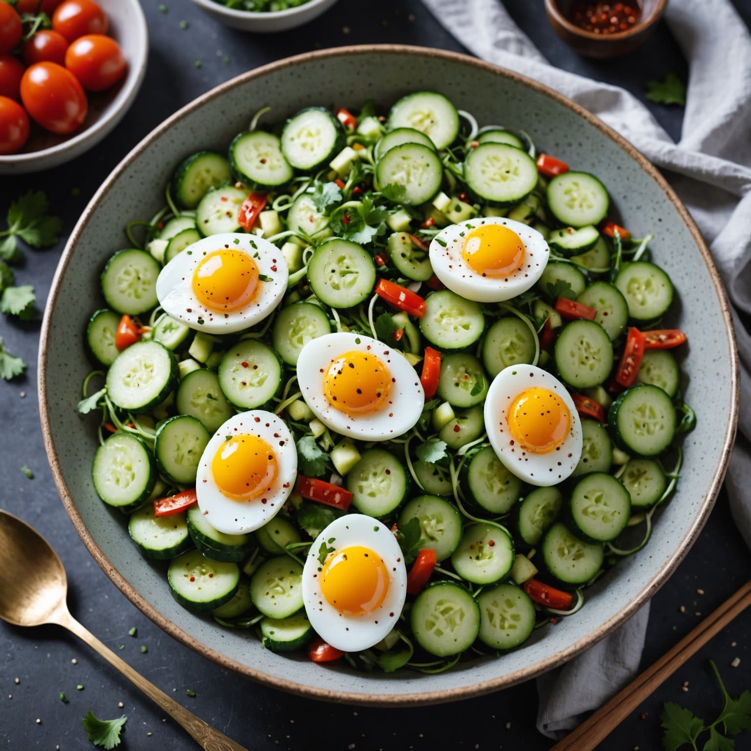 Krydret egg- og agurksalat