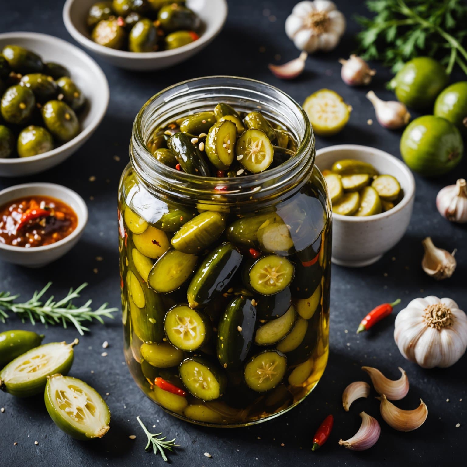 Krydret hvitløkspickles