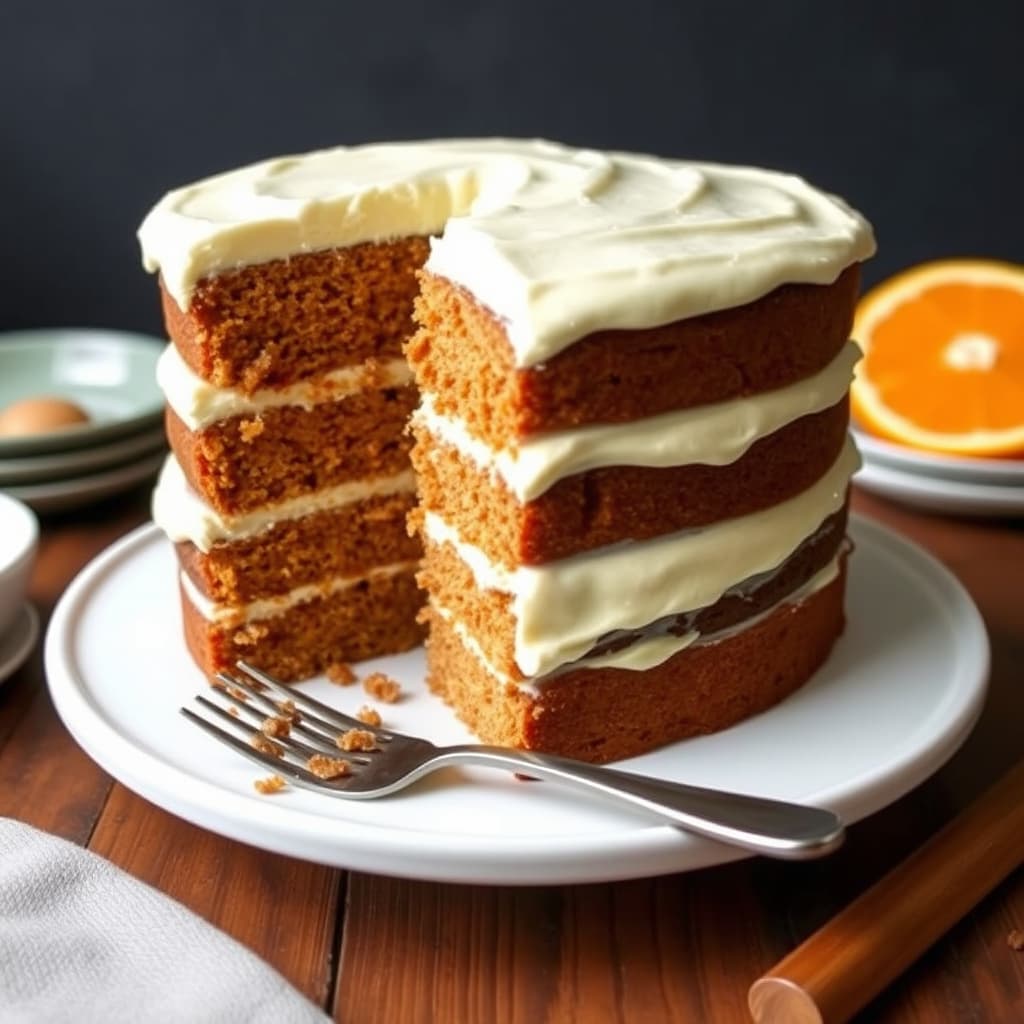 Krydret lagkake med appelsin-cream cheese-frosting