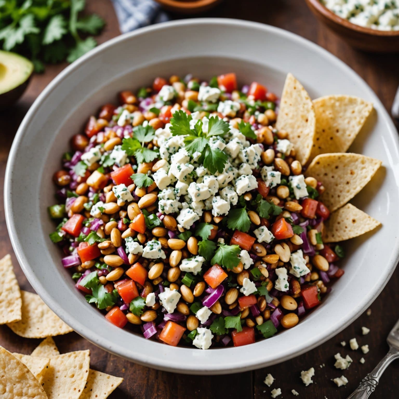 Krydret nøttesalsa med blåmuggost