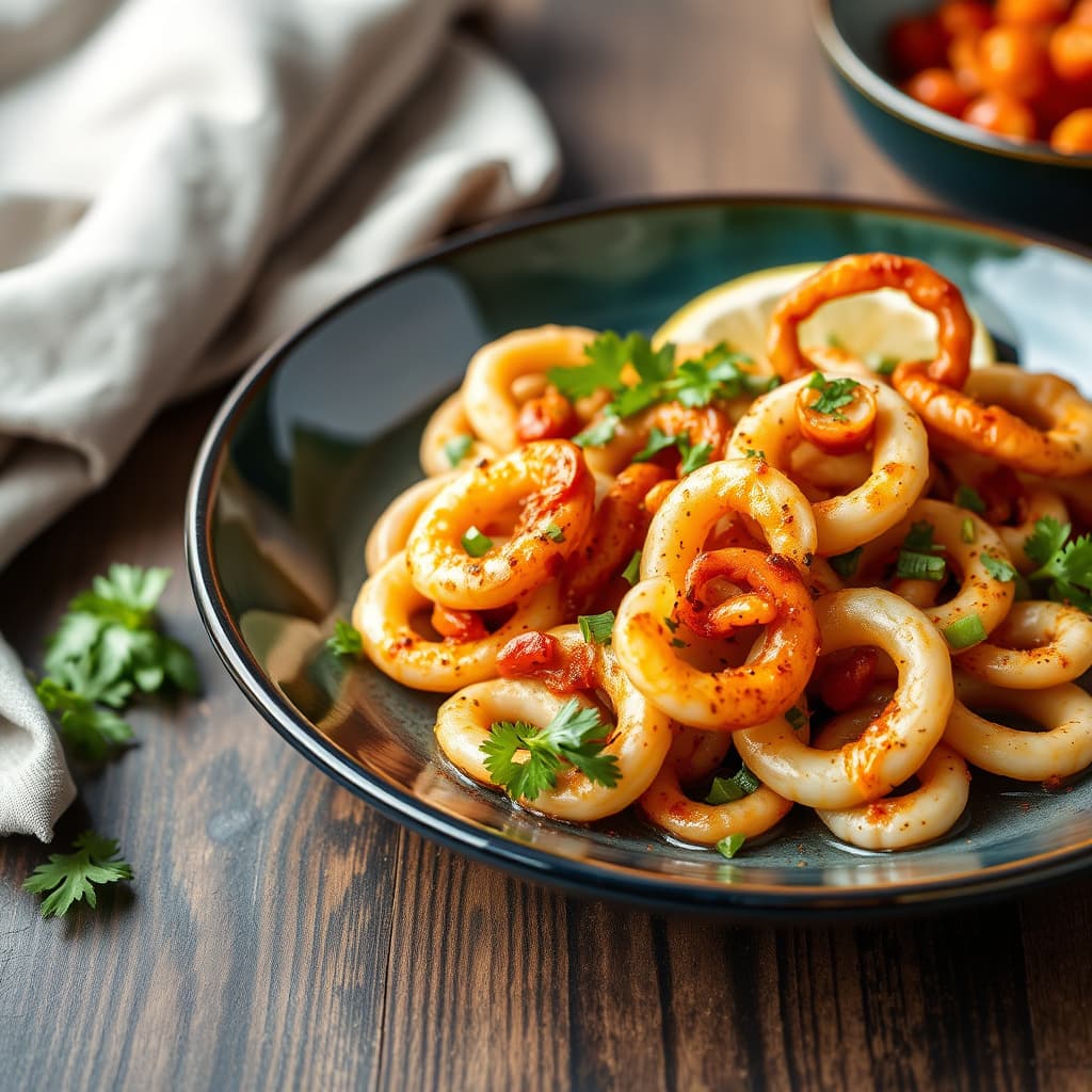 Krydret og fet Rhode Island-kalamarie