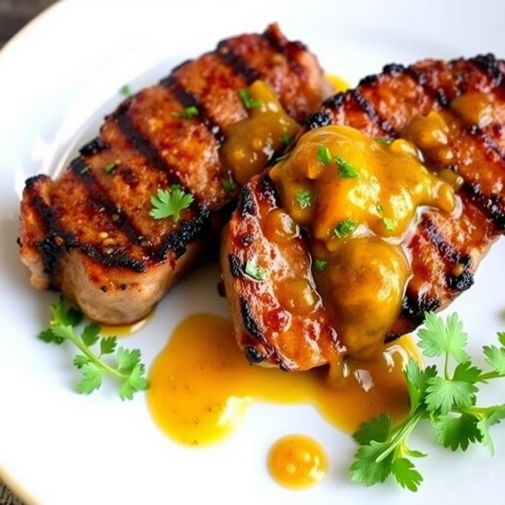 Krydret og grillede biffer med sitruschutney