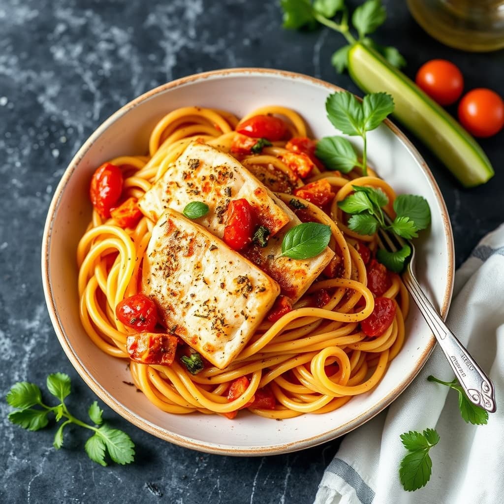 Krydret pasta med tilapia