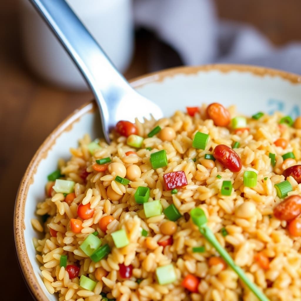 Krydret peanøtt- og vårløkspilaf
