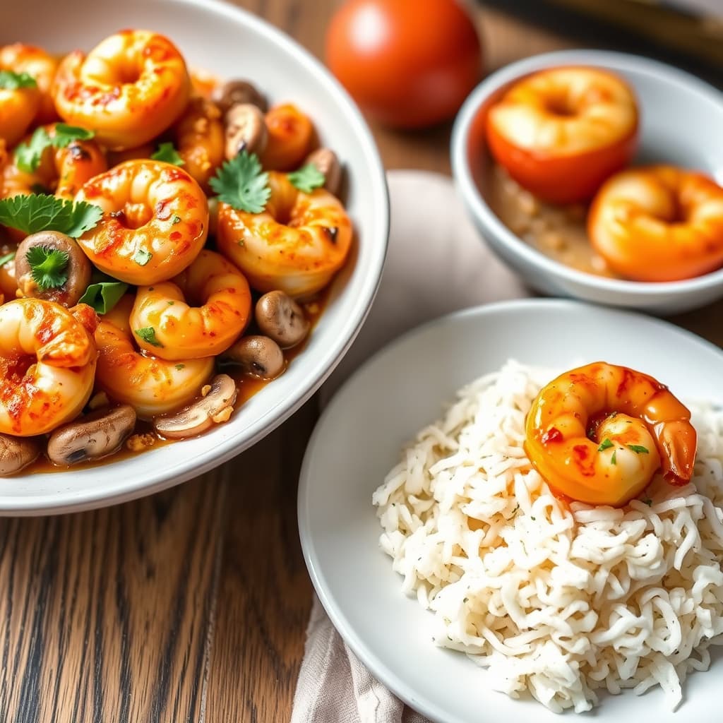 Krydret reke- og soppsjokoladegrateng