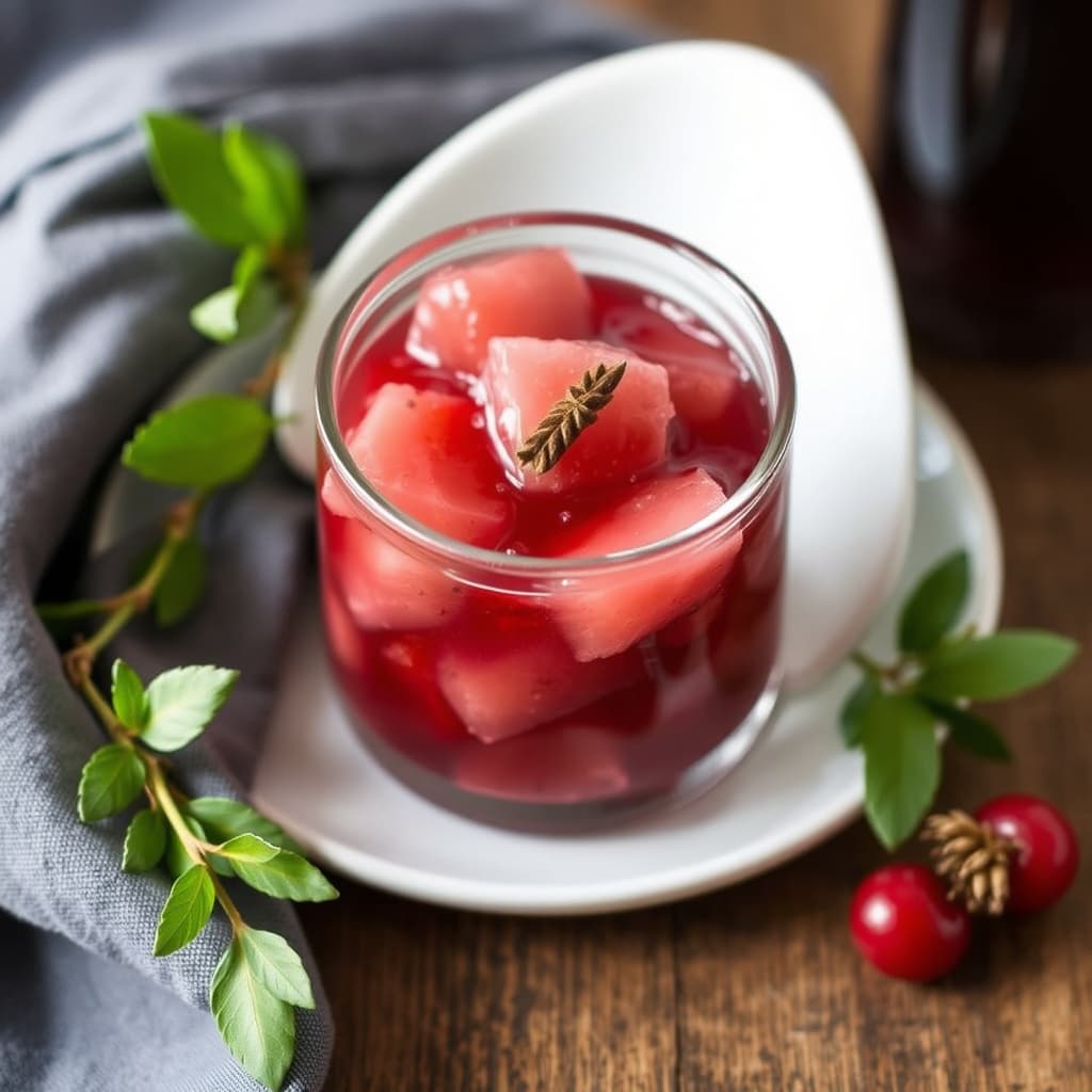 Krydret rosa vin-kompott