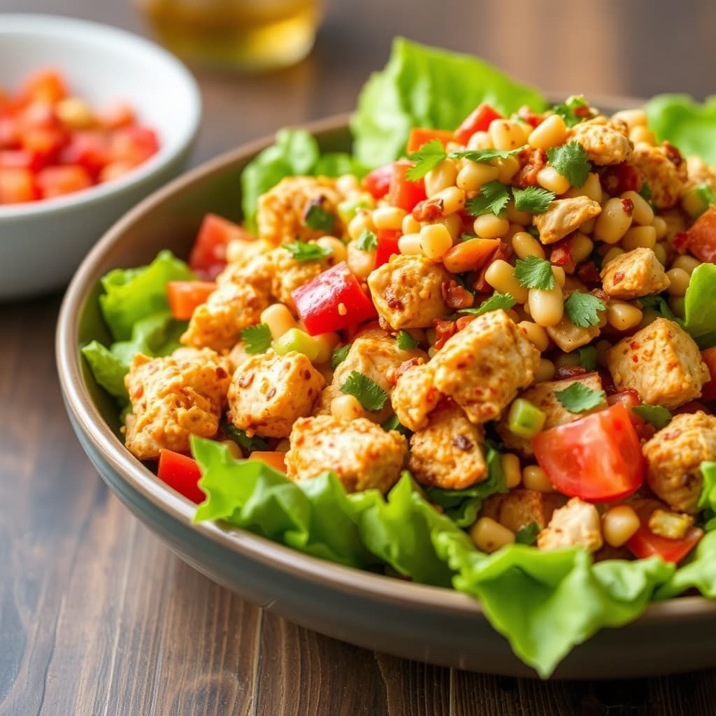 Krydret sørvestlig kyllingsalat